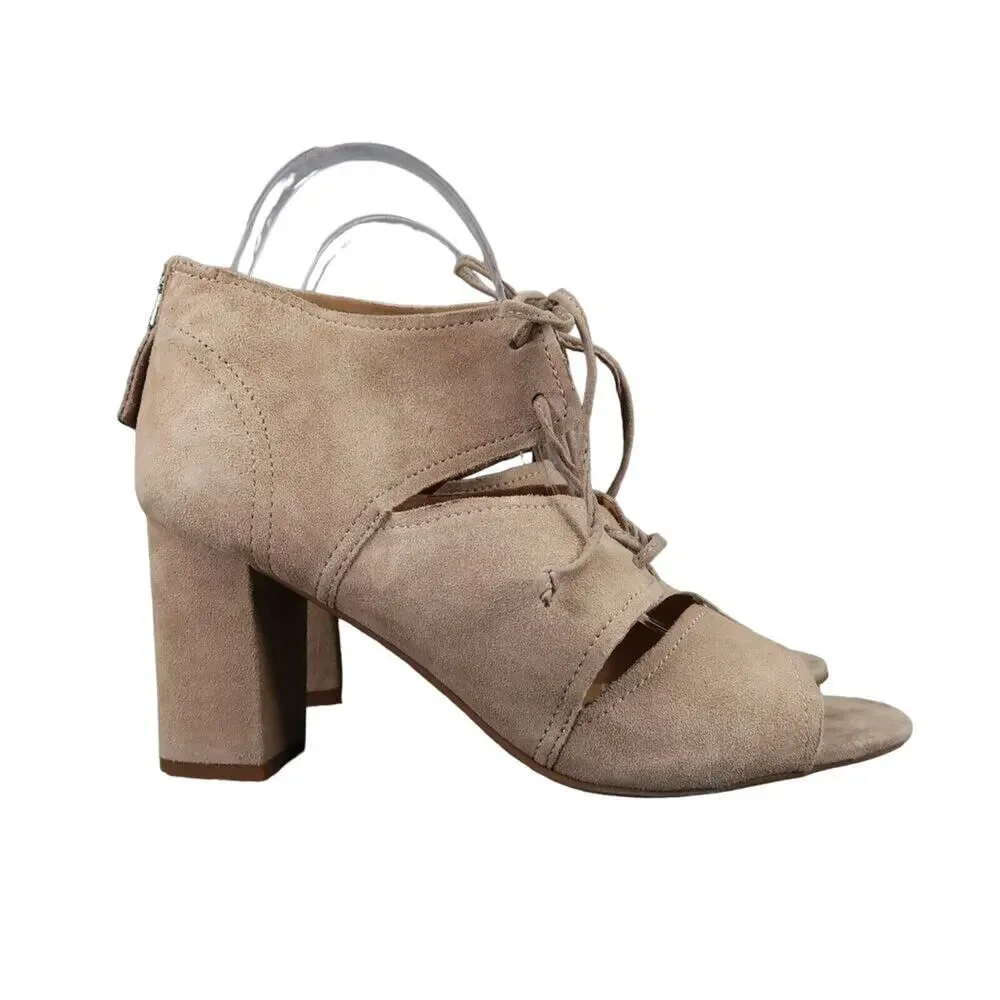 Franco Sarto Shoes Womens 8 Sandal Bootie Fashion Leather Gazella Lace Up Cutout